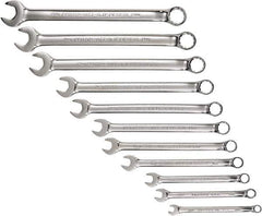 Proto - 11 Piece, 7mm to 19mm, 12 Point Combination Wrench Set - Metric Measurement Standard, Full Polish Chrome Finish, Comes in Tool Roll - Best Tool & Supply