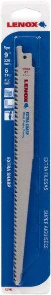 Lenox - 9" Long x 3/4" Thick, Bi-Metal Reciprocating Saw Blade - Straight Profile, 6 TPI, Toothed Edge - Best Tool & Supply