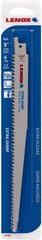 Lenox - 9" Long x 3/4" Thick, Bi-Metal Reciprocating Saw Blade - Straight Profile, 6 TPI, Toothed Edge - Best Tool & Supply