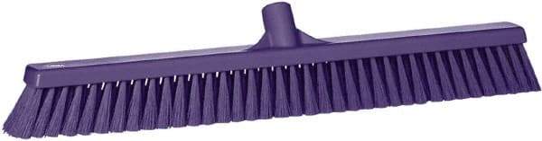 Vikan - 24" Fine Particle Synthetic Push Broom - 2" Bristle Length, Plastic Block, European Threaded Handle Connection - Best Tool & Supply