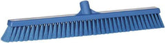 Vikan - 24" Fine Particle Synthetic Push Broom - 2" Bristle Length, Plastic Block, European Threaded Handle Connection - Best Tool & Supply