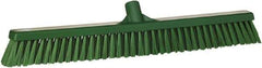 Vikan - 24" Combo Duty Synthetic Push Broom - 2" Bristle Length, Plastic Block, European Threaded Handle Connection - Best Tool & Supply