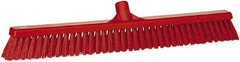 Vikan - 24" Combo Duty Synthetic Push Broom - 2" Bristle Length, Plastic Block, European Threaded Handle Connection - Best Tool & Supply