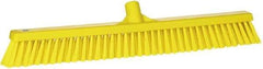 Vikan - 24" Combo Duty Synthetic Push Broom - 2" Bristle Length, Plastic Block, European Threaded Handle Connection - Best Tool & Supply