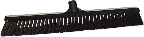 Vikan - 24" Fine Particle Synthetic Push Broom - 4" Bristle Length, Plastic Block, European Threaded Handle Connection - Best Tool & Supply