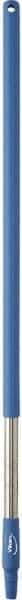 Vikan - 39-1/2 x 1-1/4" Stainless Steel Squeegee Handle - European Threaded Connection, Blue - Best Tool & Supply