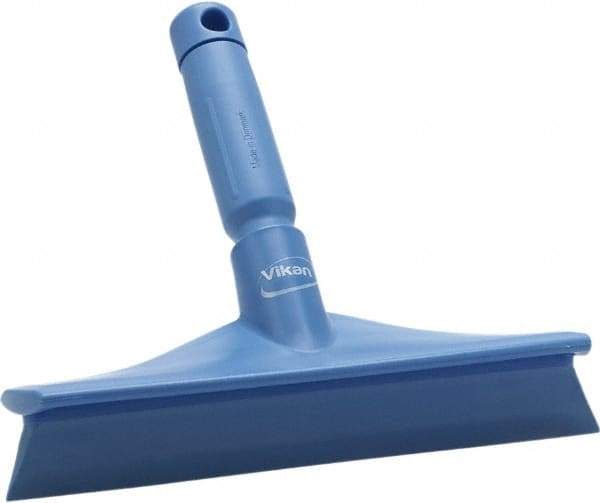 Vikan - 9.84" Rubber Blade Bench Squeegee - Single Edge, Blue, Plastic Holder - Best Tool & Supply