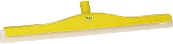 Vikan - 24" Foam Rubber Blade Floor Squeegee - Double Edge, Yellow, Plastic Holder - Best Tool & Supply