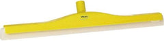 Vikan - 24" Foam Rubber Blade Floor Squeegee - Double Edge, Yellow, Plastic Holder - Best Tool & Supply