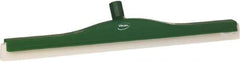 Vikan - 24" Foam Rubber Blade Floor Squeegee - Double Edge, Green, Plastic Holder - Best Tool & Supply