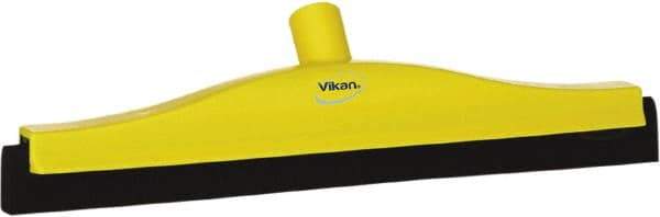 Vikan - 16" Foam Rubber Blade Bench Squeegee - Double Edge, Yellow, Plastic Holder - Best Tool & Supply