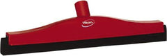 Vikan - 16" Foam Rubber Blade Bench Squeegee - Double Edge, Red, Plastic Holder - Best Tool & Supply