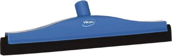 Vikan - 16" Foam Rubber Blade Bench Squeegee - Double Edge, Blue, Plastic Holder - Best Tool & Supply