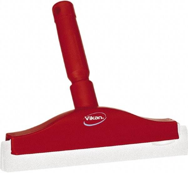 Vikan - 10" Foam Rubber Blade Bench Squeegee - Double Edge, Red, Plastic Holder - Best Tool & Supply