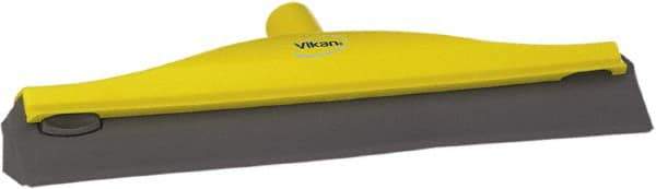 Vikan - 16" Rubber Blade Ceiling Squeegee - Double Edge, Yellow, Plastic Holder - Best Tool & Supply