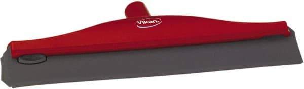 Vikan - 16" Rubber Blade Ceiling Squeegee - Double Edge, Red, Plastic Holder - Best Tool & Supply