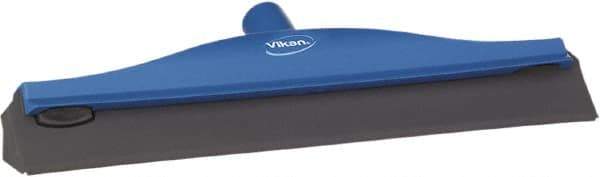 Vikan - 16" Rubber Blade Ceiling Squeegee - Double Edge, Blue, Plastic Holder - Best Tool & Supply