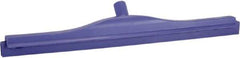 Vikan - 24" Rubber Blade Floor Squeegee - Double Edge, Purple, Plastic Holder - Best Tool & Supply