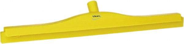 Vikan - 24" Rubber Blade Floor Squeegee - Double Edge, Yellow, Plastic Holder - Best Tool & Supply