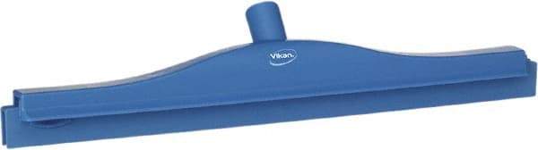 Vikan - 20" Rubber Blade Floor Squeegee - Double Edge, Blue, Plastic Holder - Best Tool & Supply