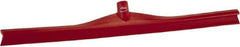 Vikan - 27.56" Rubber Blade Floor Squeegee - Single Edge, Red, Plastic Holder - Best Tool & Supply