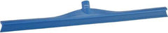 Vikan - 27.56" Rubber Blade Floor Squeegee - Single Edge, Blue, Plastic Holder - Best Tool & Supply