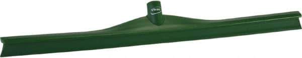 Vikan - 27.56" Rubber Blade Floor Squeegee - Single Edge, Green, Plastic Holder - Best Tool & Supply