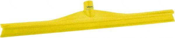 Vikan - 23.62" Rubber Blade Floor Squeegee - Single Edge, Yellow, Plastic Holder - Best Tool & Supply