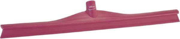 Vikan - 23.62" Rubber Blade Floor Squeegee - Single Edge, Pink, Plastic Holder - Best Tool & Supply