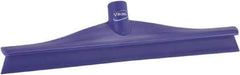 Vikan - 15-3/4" Rubber Blade Floor Squeegee - Single Edge, Purple, Plastic Holder - Best Tool & Supply