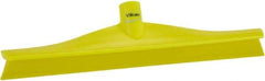 Vikan - 15-3/4" Rubber Blade Floor Squeegee - Single Edge, Yellow, Plastic Holder - Best Tool & Supply