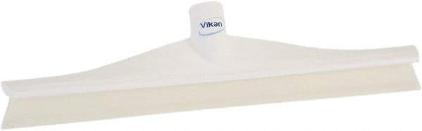 Vikan - 15-3/4" Rubber Blade Floor Squeegee - Single Edge, White, Plastic Holder - Best Tool & Supply