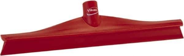 Vikan - 15-3/4" Rubber Blade Floor Squeegee - Single Edge, Red, Plastic Holder - Best Tool & Supply