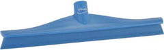 Vikan - 15-3/4" Rubber Blade Floor Squeegee - Single Edge, Blue, Plastic Holder - Best Tool & Supply