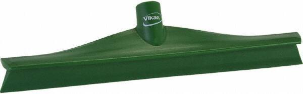 Vikan - 15-3/4" Rubber Blade Floor Squeegee - Single Edge, Green, Plastic Holder - Best Tool & Supply