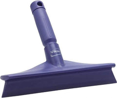 Vikan - 9.84" Rubber Blade Bench Squeegee - Single Edge, Purple, Plastic Holder - Best Tool & Supply