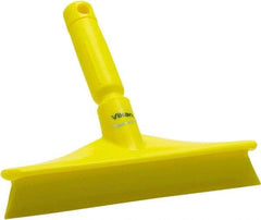 Vikan - 9.84" Rubber Blade Bench Squeegee - Single Edge, Yellow, Plastic Holder - Best Tool & Supply