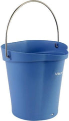 Vikan - 1-1/2 Gal, Polypropylene Round Blue Single Pail with Pour Spout - Handle Included - Best Tool & Supply