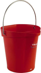 Vikan - 1-1/2 Gal, Polypropylene Round Red Single Pail with Pour Spout - Handle Included - Best Tool & Supply