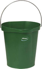 Vikan - 3 Gal, Polypropylene Round Green Single Pail with Pour Spout - Handle Included - Best Tool & Supply