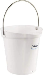 Vikan - 1-1/2 Gal, Polypropylene Round White Single Pail with Pour Spout - Handle Included - Best Tool & Supply