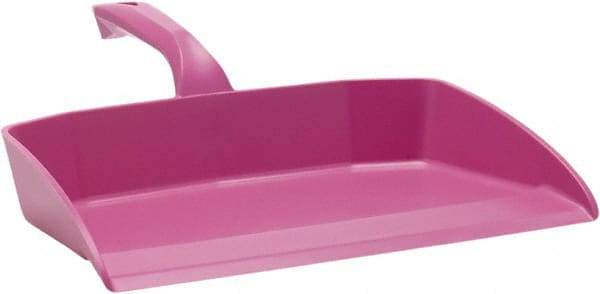 Vikan - 12-1/2" Wide Handheld Dustpan - Plastic Body, 4-1/2" Handle, Pink - Best Tool & Supply