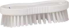 Vikan - 1" Bristle Length, Polyester Scrub Brush - 6-1/4" Long x 7" Wide Head, 7" OAL, White, Polypropylene Block - Best Tool & Supply