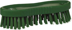 Vikan - 1" Bristle Length, Polyester Scrub Brush - 6-1/4" Long x 7" Wide Head, 7" OAL, Green, Polypropylene Block - Best Tool & Supply