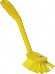 Vikan - 1" Bristle Length, Polyester Food Service Brush - 2-11/16" Long x 1" Wide Head, 10-1/2" OAL, Yellow, Polypropylene Block - Best Tool & Supply