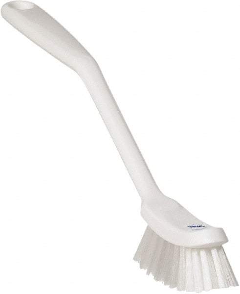 Vikan - 1" Bristle Length, Polyester Food Service Brush - 2-7/8" Long x 1" Wide Head, 11" OAL, White, Polypropylene Block - Best Tool & Supply