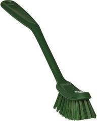 Vikan - 1" Bristle Length, Polyester Food Service Brush - 2-7/8" Long x 1" Wide Head, 11" OAL, Green, Polypropylene Block - Best Tool & Supply