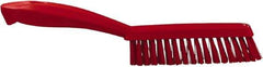 Vikan - 1.3" Bristle Length, Polyester Scrub Brush - 5-7/8" Long x 0.8" Wide Head, 11.2" OAL, Red, Polypropylene Block - Best Tool & Supply