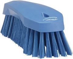 Vikan - 1.3" Bristle Length, Polyester Utility Scrub Brush - 7" Long x 3" Wide Head, 8" OAL, Blue, Polypropylene Block - Best Tool & Supply