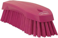 Vikan - 1.3" Bristle Length, Polyester Utility Scrub Brush - 7" Long x 3" Wide Head, 8" OAL, Pink, Polypropylene Block - Best Tool & Supply